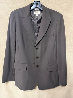 Talbots Women's Brown Three-Button Tailored Blazer